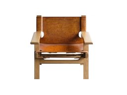 Heritage Wooden Arm Chair In Saddle Tan Or Cognac Color 