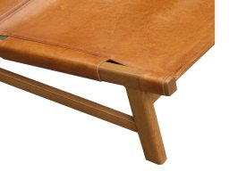 Heritage Wooden Arm Chair In Saddle Tan Or Cognac Color 