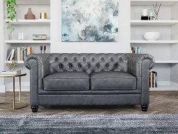 Jackson Leather 2 Seater Sofa In Vintage Grey color