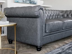 Jackson Leather 2 Seater Sofa In Vintage Grey color