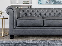 Jackson Leather 2 Seater Sofa In Vintage Grey color