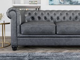 Jackson Leather 3 Seater Sofa In Vintage Grey color