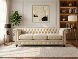 Jackson 3 Seater Sofa In Ivory Classic Plush Color