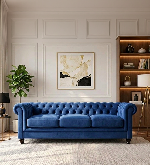 Jackson 3 Seater Sofa In Blue Color