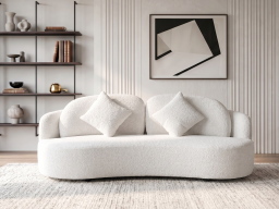 Ambo Three Seater Sofa In White Color