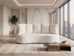 Palatine Three Seater Sofa In Off White Color