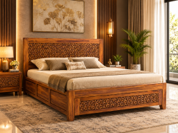 Crystal Solid wood Sheesham Bed