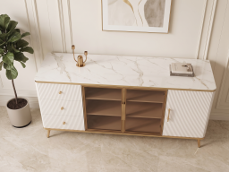 Sideboard In White & Golden Colour 