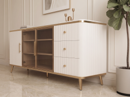Sideboard In White & Golden Colour 