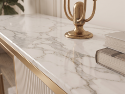 Sideboard In White & Golden Colour 