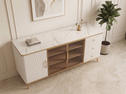 Sideboard In White & Golden Colour 