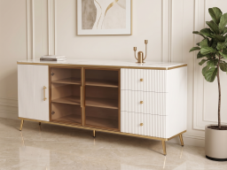 Sideboard In White & Golden Colour 