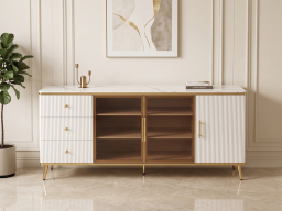 Sideboard In White & Golden Colour 