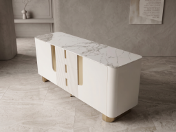 Sideboard In White & Gold Colour 