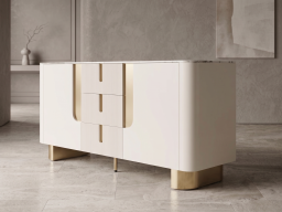 Sideboard In White & Gold Colour 
