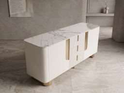 Sideboard In White & Gold Colour 