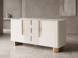 Sideboard In White & Gold Colour 