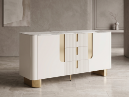 Sideboard In White & Gold Colour 
