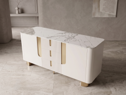 Sideboard In White & Gold Colour 