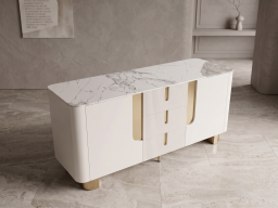 Sideboard In White & Gold Colour 