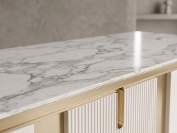 Sideboard In White & Gold Colour 