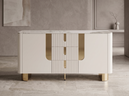 Sideboard In White & Gold Colour 