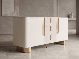 Sideboard In White & Gold Colour 