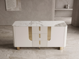 Sideboard In White & Gold Colour 