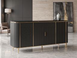 Sideboard In Black & Gold Colour 