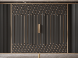 Sideboard In Black & Gold Colour 