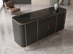 Sideboard In Black & Gold Colour 