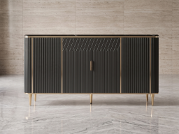 Sideboard In Black & Gold Colour 