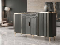 Sideboard In Black & Gold Colour 