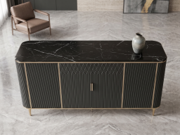 Sideboard In Black & Gold Colour 
