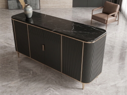 Sideboard In Black & Gold Colour 