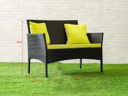 Encore Outdoor  Set 2 Seater 2 Single Seater & 1 Center Table Set In Black Colour