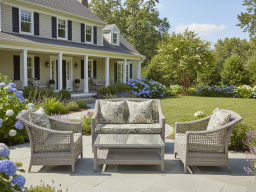 Glenn Outdoor Set 2 Seater 2 Single Seater & 1 Center Table In Grey Colour 